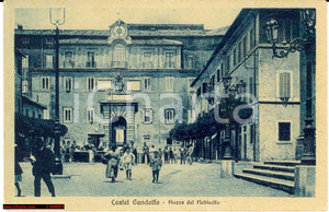 Cartolina originale da collezione 1925 Castel Gandolfo Piazza Plebiscito Animata bambini 1