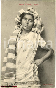Cartolina originale da collezione 1912 CEYLON Tamil Woman  FP VG 1