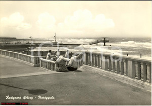 Cartolina originale da collezione 1962 ROSIGNANO SOLVAY (LI) Mareggiata Animata FG VG 1