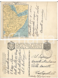 Cartolina originale da collezione 1936 AOI MACALLE' Domenico DASSETTO 7Â° ALPINI FP VG 1