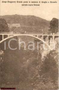Cartolina originale da collezione 1927 BROVELLO CARPUGNINO VB Ponte sospeso GRAGLIA Cartolina postale 1