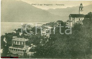 Cartolina originale da collezione 1930 circa PINO (VA) Panorama di Pino sul LAGO MAGGIORE 1