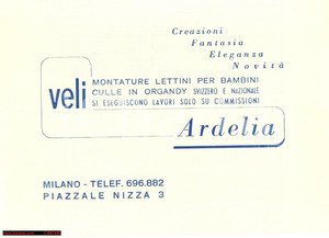 Cartolina originale da collezione 1950 circa MILANO Piazzale Nizza 3 Creazioni lettini per bambini ARDELIA 1