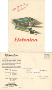 Cartolina originale da collezione 1948 MILANO Laboratori BRACCO Antiallergico EFETONINA Biglietto pubblicitario 1