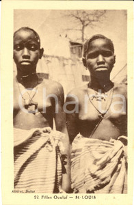 Cartolina originale da collezione 1930 ca SAINT LOUIS SENEGAL Due ragazze WOLOF Cartolina postale 1
