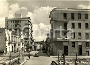 Cartolina originale da collezione 1962 SAN SEVERO FG Via DAUNIA con distributore AGIP 1