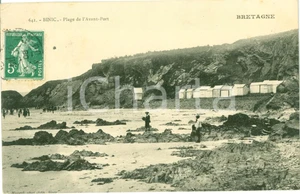 Cartolina originale da collezione 1908 BINIC F La Plage de l AvantPort ANIMATA FP VG Cartolina 1