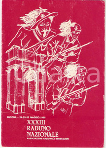Cartolina originale da collezione 1985 ANCONA Associaz. Naz. BERSAGLIERI XXXIII Raduno Nazionale ILLUSTRATA 1