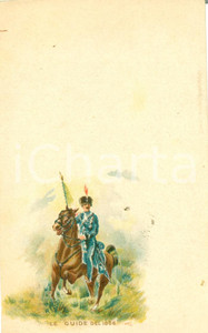 Cartolina originale da collezione 1904 19° REGGIMENTO Le guide cavalleggeri del 1866 ILLUSTRATA FP NV 1