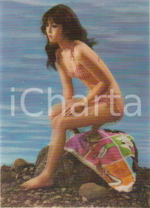 Cartolina originale da collezione 1970 TOKYO Cartolina NAKED WOMAN at the sea Bikini OLOGRAFICA 1 1