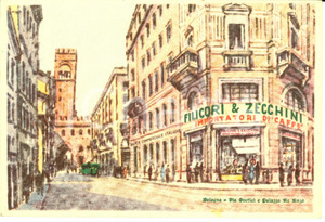 Cartolina originale da collezione 1960 ca BOLOGNA Via Orefici e Palazzo RE ENZO *Cartolina Postale FG NV 1