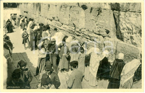 Cartolina originale da collezione 1950 ca JERUSALEM (ISRALE) The JEWS Wailing Wall Muro del Pianto *Cartolina FP 1