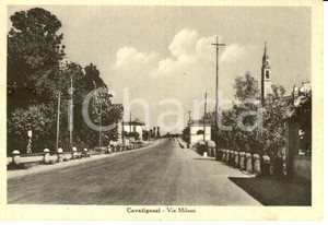 Cartolina originale da collezione 1950 ca CAVATIGOZZI (CR) Via Milano *Cartolina FG NV 1