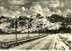 Cartolina originale da collezione 1956 SARNANO MC Panorama con monte RAGNOLO Cartolina postale FG VG 1