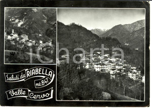Cartolina originale da collezione 1968 RIABELLA BI Vedutine della cittÃ  e della Valle Cervo Cartolina FG VG 1