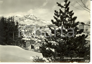 Cartolina originale da collezione 1963 OVINDOLI AQ Panorama con monte SIRENTE sotto la neve Cartolina FG VG 1