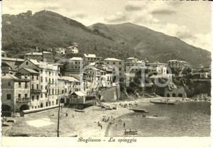 Cartolina originale da collezione 1950 BOGLIASCO GE Veduta della spiaggia con bar ANIMATA Cartolina FG VG 1
