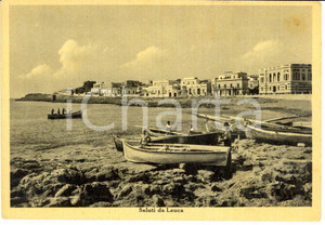 Cartolina originale da collezione 1951 CASTRIGNANO DEL CAPO (LE) Pescatori su spiaggia SANTA MARIA DI LEUCA *FG VG 1