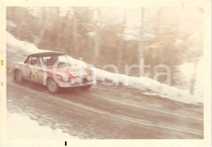 Fotografia d epoca originale 1970 RALLY Primo SANREMO SESTRIERE Alcide PAGANELLI Ninni RUSSO Fiat 124 Spider 1