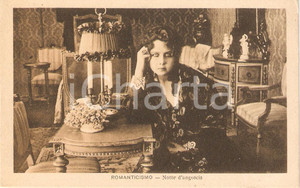 Cartolina originale da collezione 1915 ROMANTICISMO Notte d'angoscia per Helena MAKOWSKA Cinema *Cartolina FP NV 1