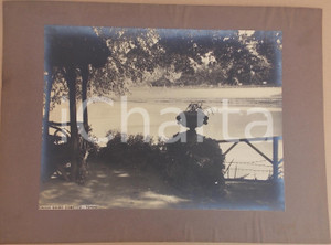 Fotografia d epoca originale 1940 ca TORINO Parco del VALENTINO Riva sinistra del PO Foto ed. Guido COMETTO 1