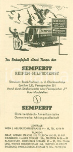 Materiale pubblicitario d’epoca 1950 ca GROSSGLOCKNER-HOCHALPENSTRASSE Pneumatici SEMPERIT Pieghevole ILLUSTRATO 1