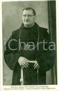 Cartolina originale da collezione 1936 TRIPOLI LIBIA Mons. Vittorino FACCHINETTI vescovo di NICIO Cartolina FP 1