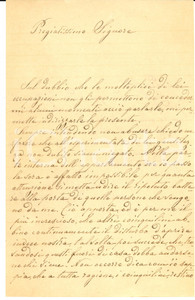 Manoscritto, lettera originale 1890 ca BRESCIA Vedova Marianna FRANZINI PLUDA chiede campanello alla porta 1