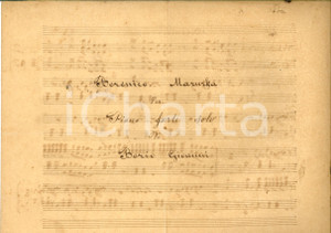 Oggetto da collezione cartaceo 1890 ca Giovanni BERIO Berenice  Mazurka per pianoforte solo Spartito INEDITO 1