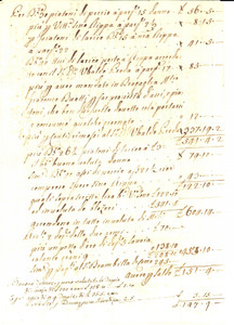 Documento originale, autentico 1770 ca CHIAVENNA (SO) Conto abate Antonio POGLIAGHI per piantoni di larice 1