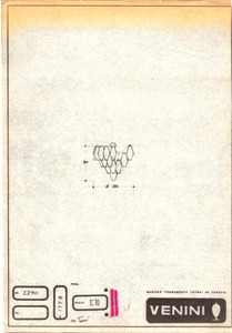 Materiale pubblicitario d’epoca 1960 ca MURANO VENEZIA Vetrai VENINI disegno Tecnico lampada Eliografia 1