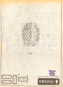 Materiale pubblicitario d’epoca 1960 ca MURANO VENEZIA VENINI Vetrai Progetto di lampada *Copia eliografica 1