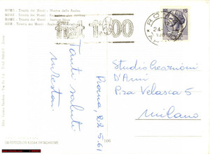 Cartolina originale da collezione 1961 FIAT 1300 Cartolina TIMBRO PARLANTE 1