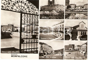 Cartolina originale da collezione 1953 MONFALCONE (GO) Piazza della Repubblica LA ROCCA Vedutine *Cartolina FG VG 1