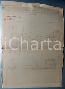 Mappa, planimetria storica 1922 RIVANAZZANO TERME Roggia del MOLINO CAMPANILE di Camillo CORTEMIGLIA 35x50 1 Mappa, planimetria storica 1922 RIVANAZZANO TERME Roggia del MOLINO CAMPANILE di Camillo CORTEMIGLIA 35x50 1