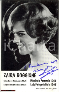 Autografo originale 1965 ZAIRA BOGGIONE Miss Sexy Piemonte AUTOGRAFO 1
