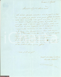 Manoscritto, lettera originale 1830 circa Don RAMELLA stima terra CARIGNASCA olivata 1