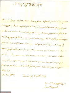 Manoscritto, lettera originale 1773 GENOVA Figlie riscuotono dote in assenza del padre 1