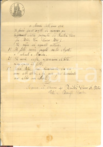 Documento originale, autentico 1914 CASALE MONF. AL Affitto proprietà Clara RAITERI 1