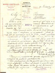 Manoscritto, lettera originale 1928 GENOVA Liquidazione acciughe Feliciano DALMASSO 1