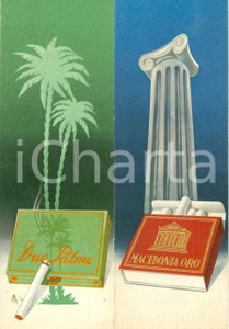 Oggetto da collezione cartaceo 1940 circa Sigarette coloniali DUE PALME e MACEDONIA ORO 1