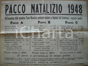 Documento originale, autentico 1948  Milano Pacco Natalizio per i lavoratori panettone MOTTA 1