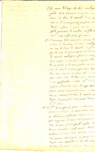 Manoscritto, lettera originale 1775 ca TORINO Morte Michele VAUDAGNA ed estinzione linea maschile Manoscritto 1