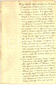 Manoscritto, lettera originale 1750 ca. CARAGLIO CN Lite marchesa SAN GIORGIO per eredità  Ignazio ISNARDI 1