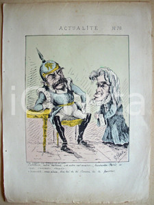 Stampa, bozzetto originale 1871 Caricatura Excellence Bombardez PARIS Ill. G. BAR 1