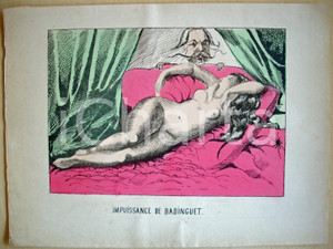 Stampa, bozzetto originale 1871 Caricatura NAPOLEONE III Impuissance de BADINGUET 1