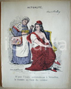 Stampa, bozzetto originale 1871 Caricatura ELISE THIERS Célestin ALLARDCAMBRAY 1