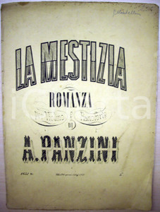 Oggetto da collezione cartaceo 1890 circa Angelo PANZINI Spartito romanza LA MESTIZIA 1