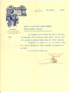 Autografo originale 1937 MILANO Scuola CAVALLICONTI Autografo Carlo CAVALLI 1