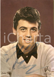 Autografo originale 1962 LITTLE TONY Fotografia seriale con AUTOGRAFO Dischi DURIUM Cartolina FG NV 1